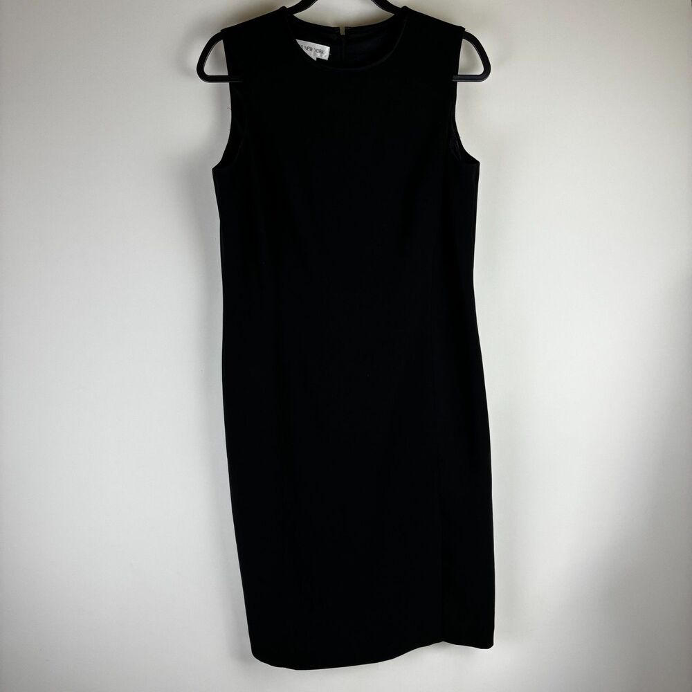Jones New York Sleeveless Black Sheath Dress Knee Length Size 12